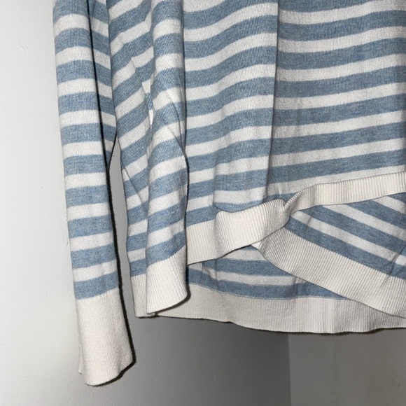 LOFT striped crossover hem sweater EUC - Picture 4 of 4